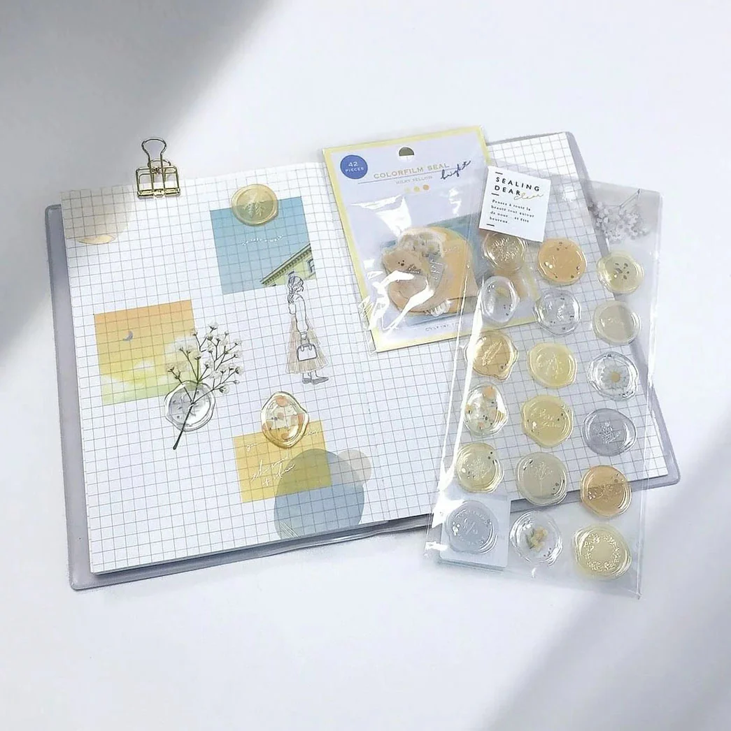 Clear Seal Stickers with Flowers