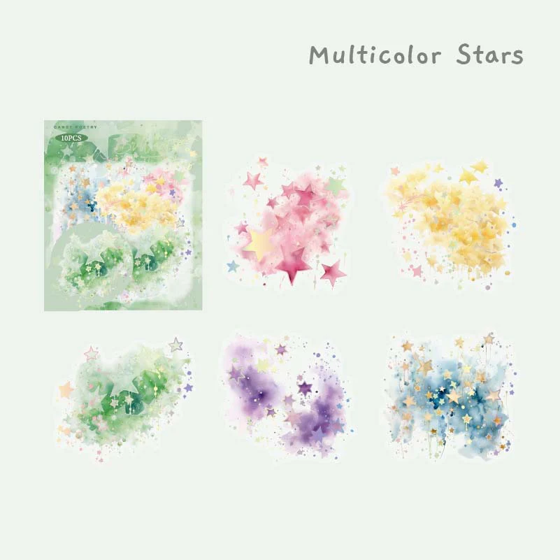 Shimmering Ink Splatter Art Stickers