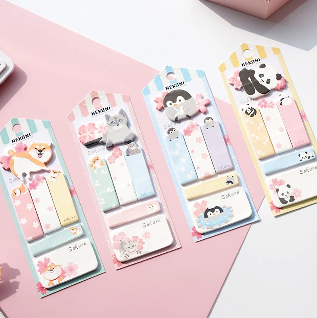 Nekoni Sakura & Animals Sticky Note Set