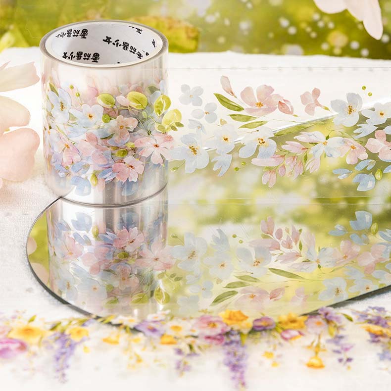 Floral Pattern Clear Masking Tapes