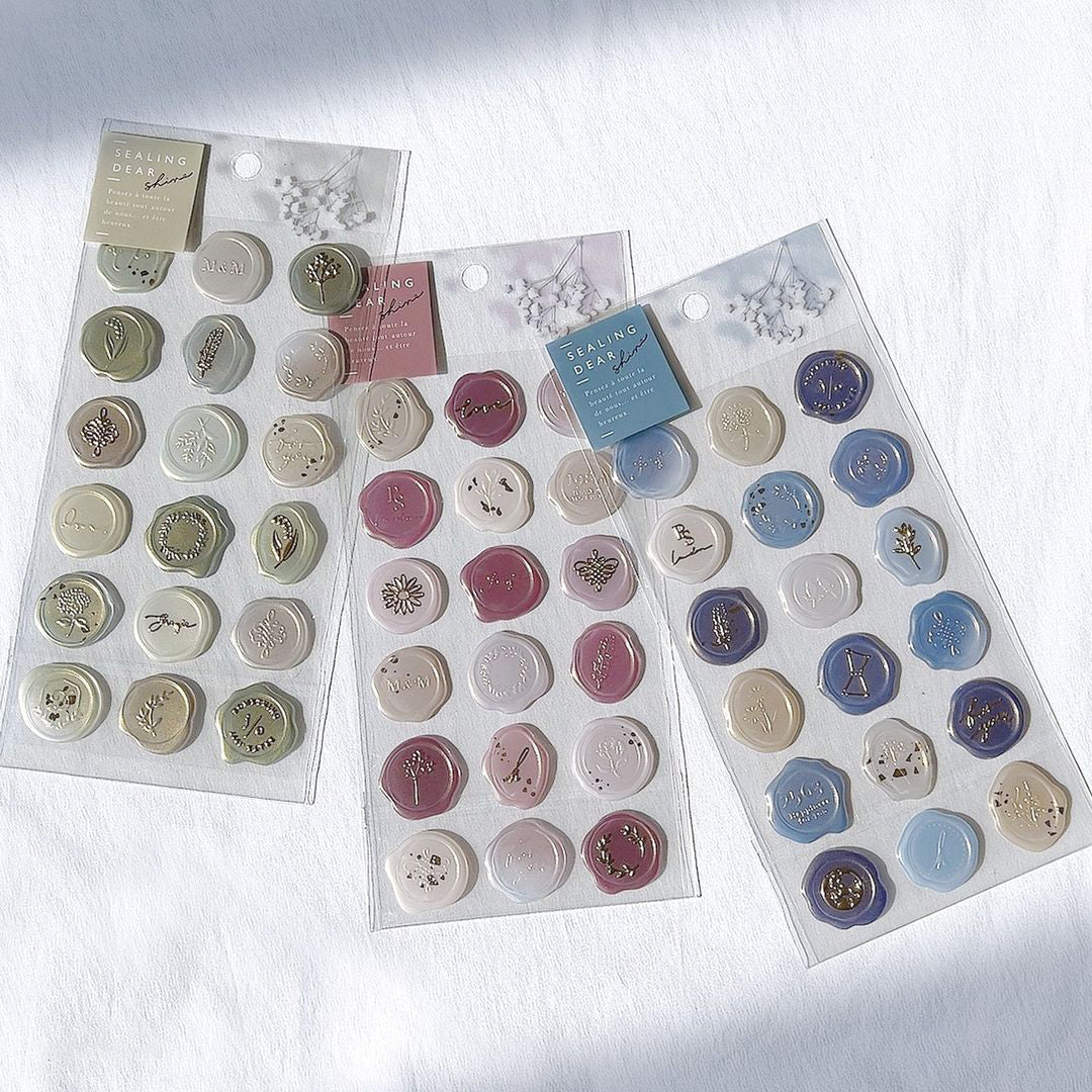 Clear Stickers with Gold Details Red