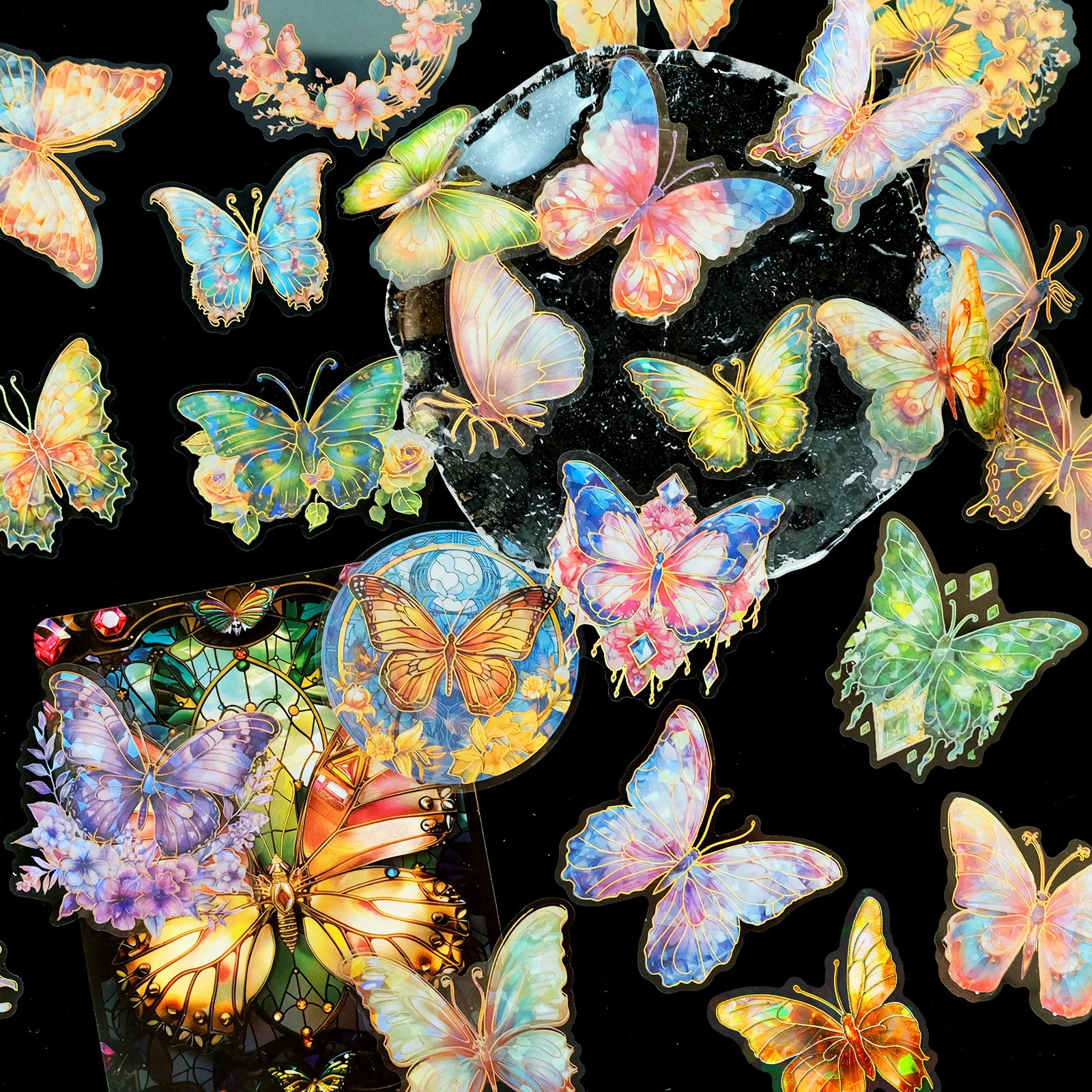 Prismatic Butterflies Holo Stickers