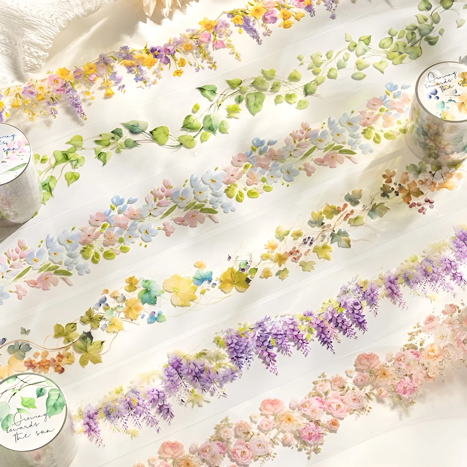 Floral Pattern Clear Masking Tapes