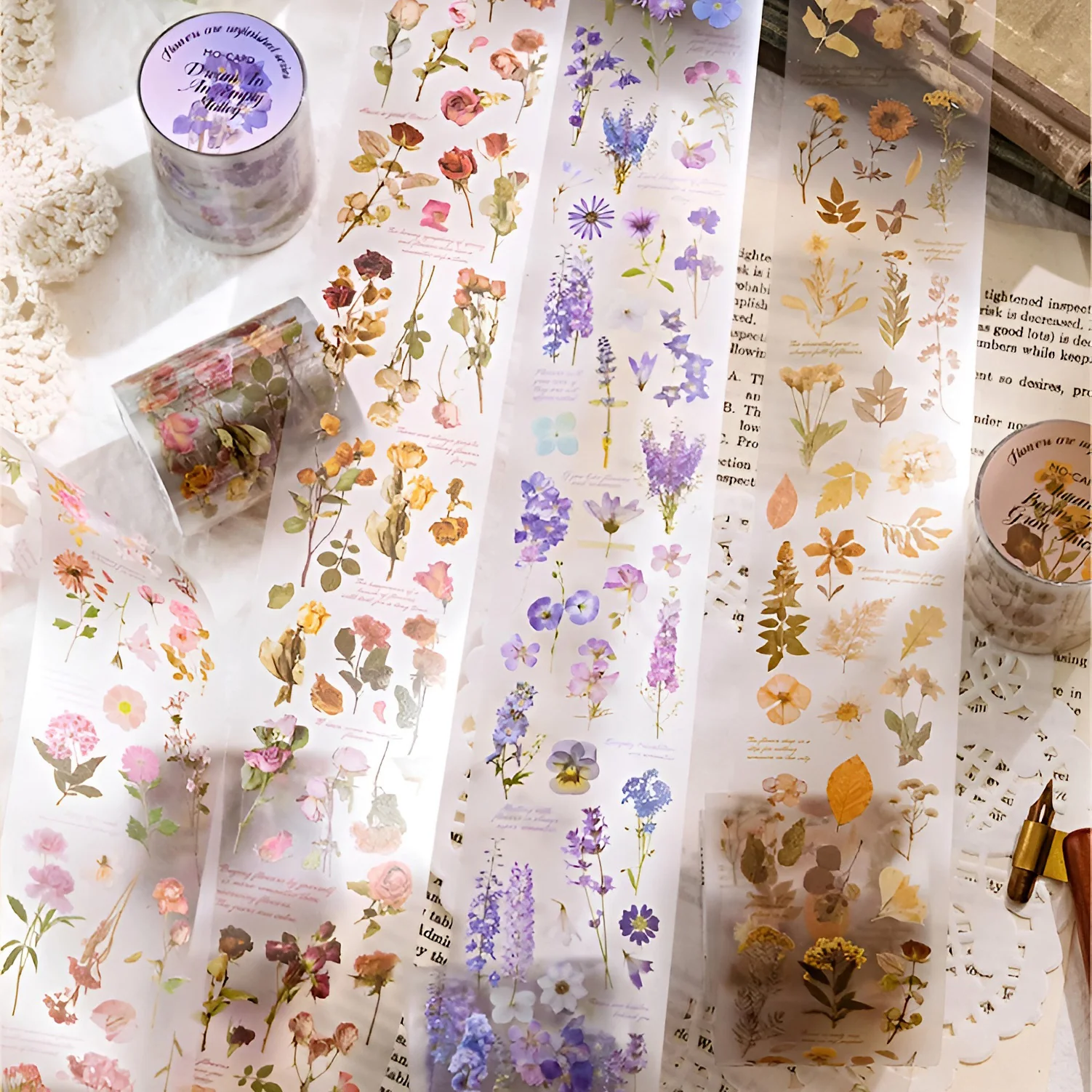 Floral Pattern Clear Tape