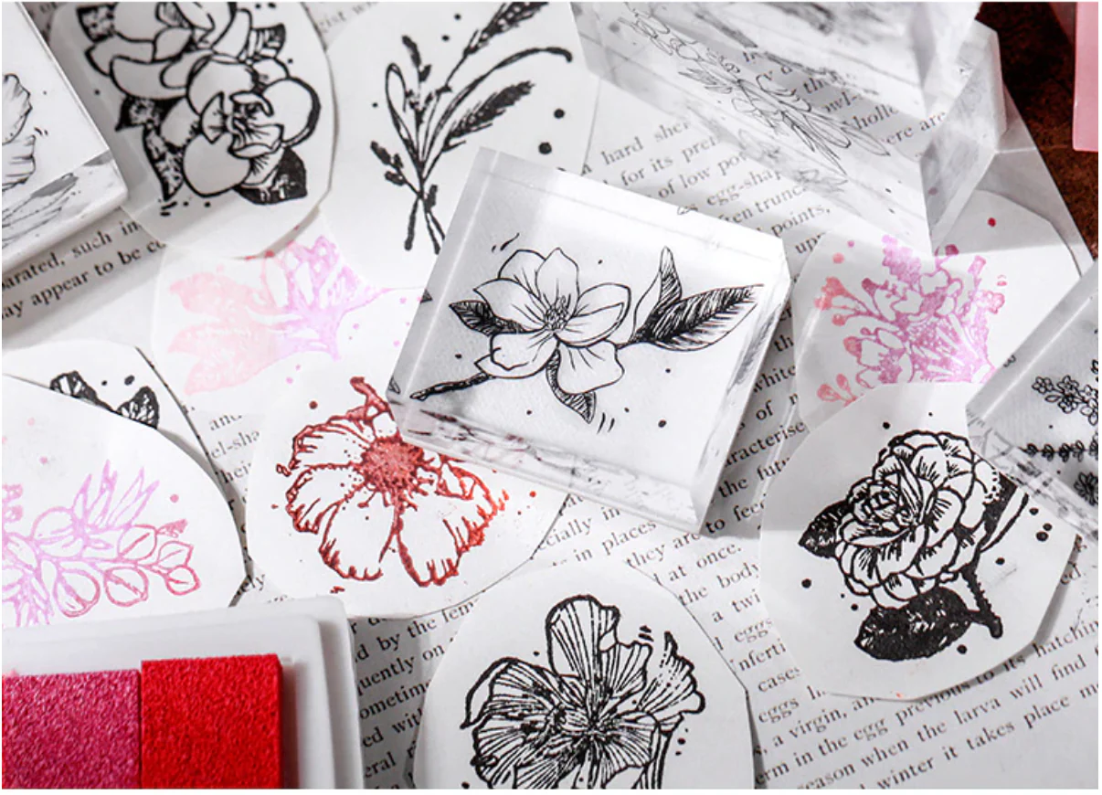 Flower Garden Rubber Stamp