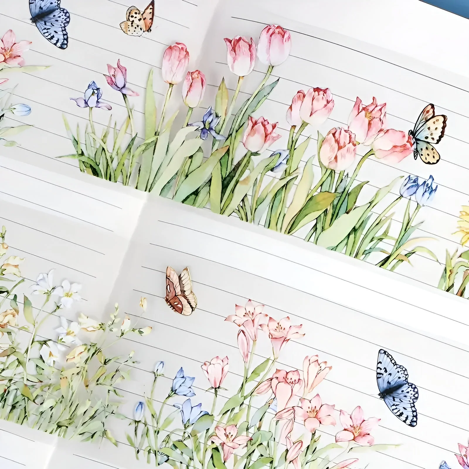 Blooming Plants Clear Tape Extra Wide