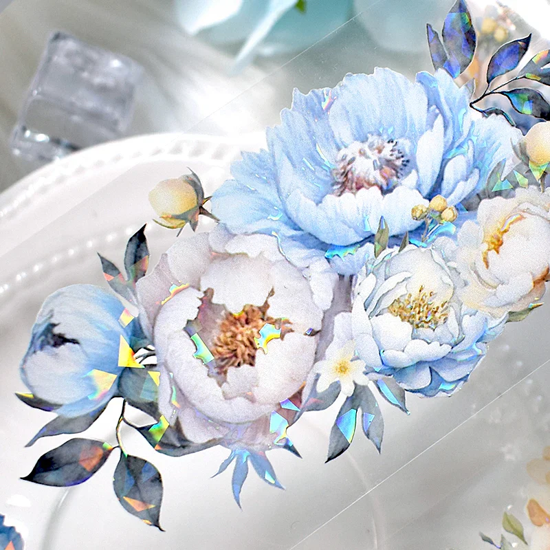 Blue Petunia Clear Washi Tape Extra Wide