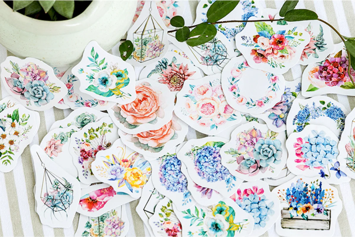 Spring Flowers Paper Stickers