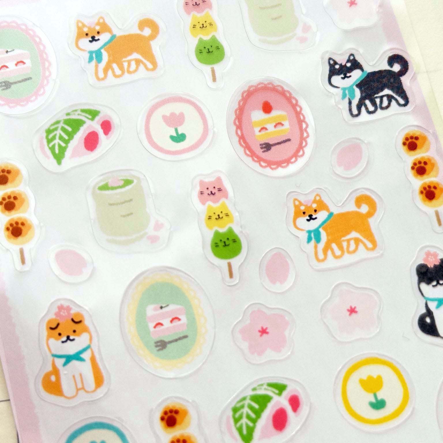 Clear Sticker Sheet with Animals and Flowers