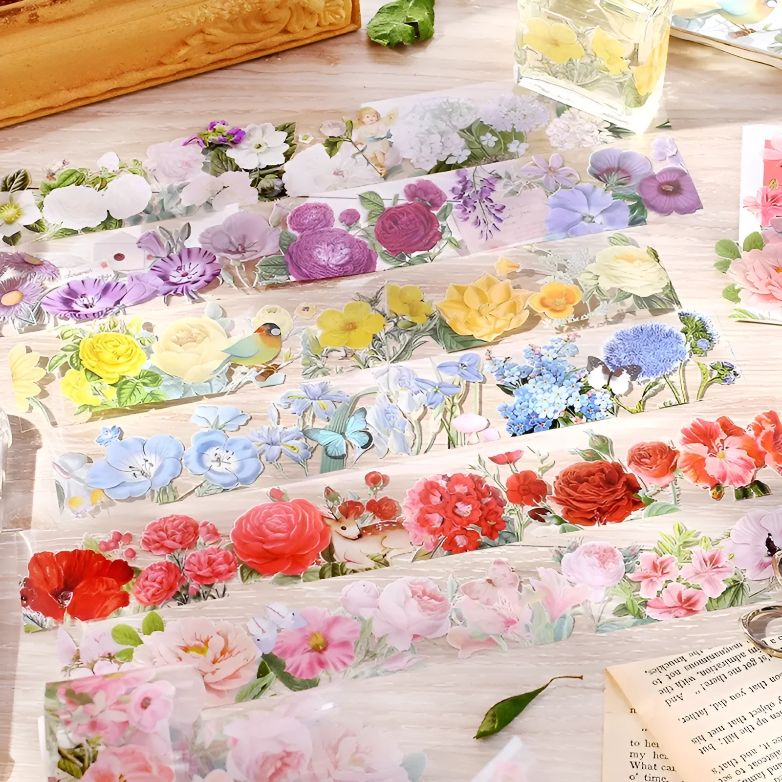 Flower Garden Clear Masking Tapes