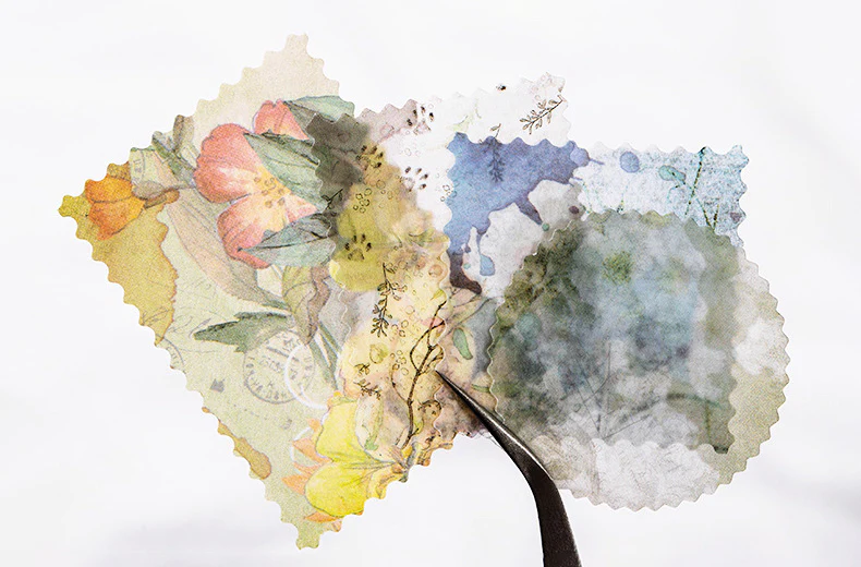 Floral Ink Scrapbooking Stickers