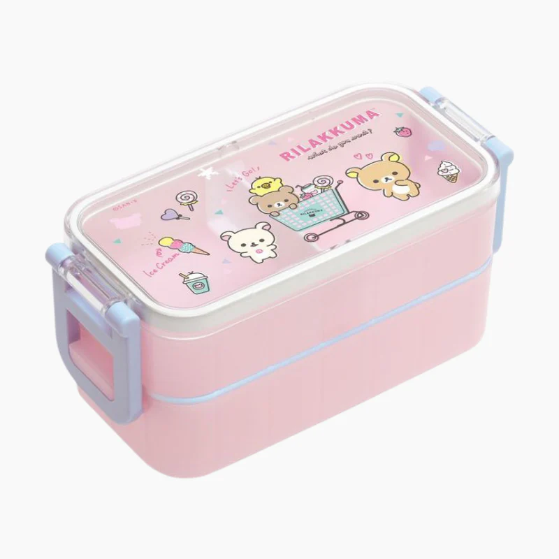 Two Layer Bento Lunch Box Pink
