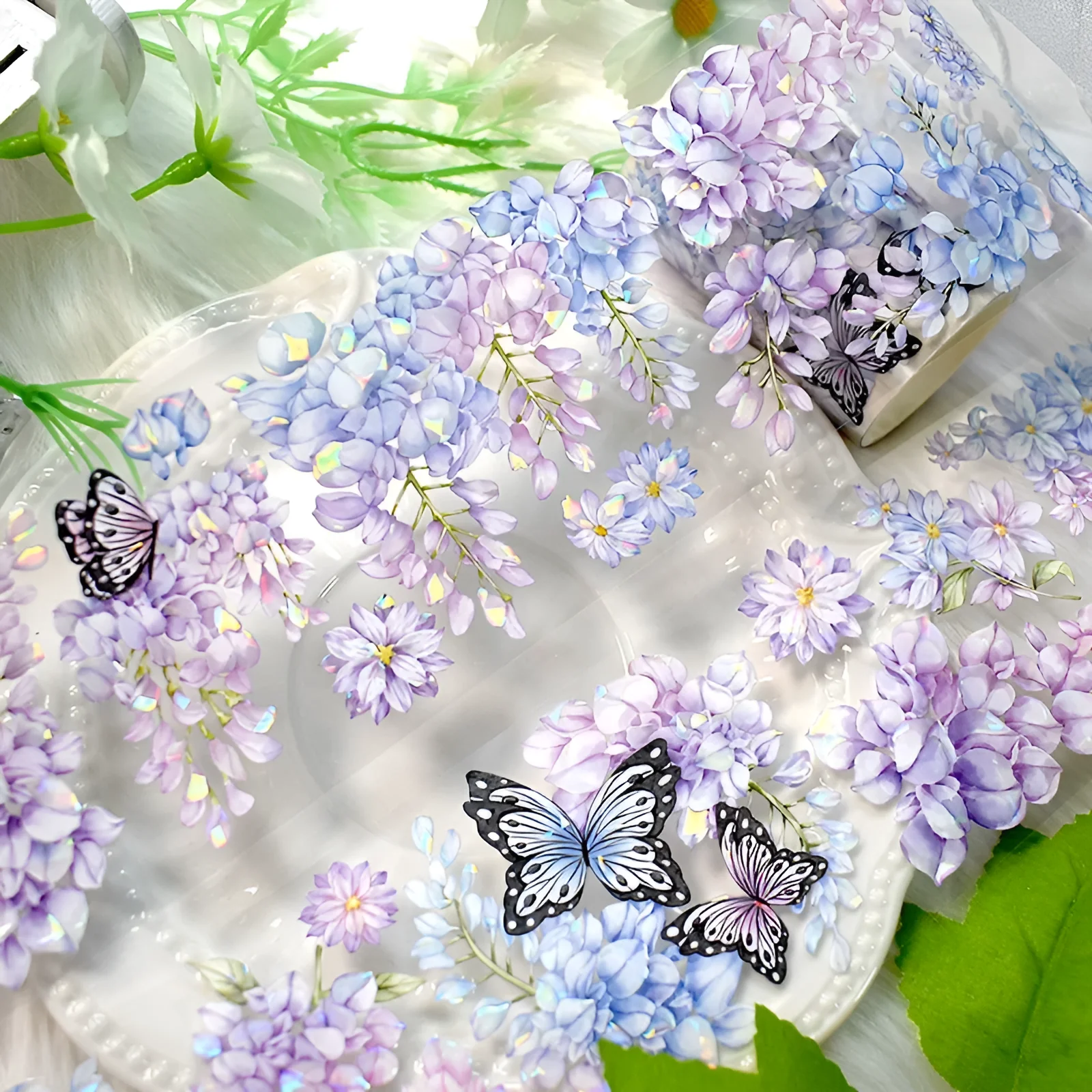 Glowing Violet Transparent Tape Extra Wide