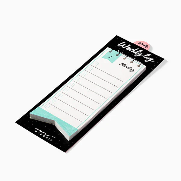 Midori Journal Weekly Log Sticky Notes Ribbon