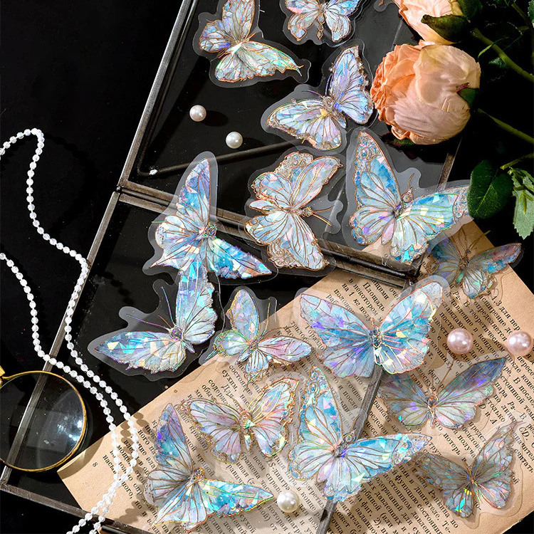 Die Cut Holo Butterfly Stickers