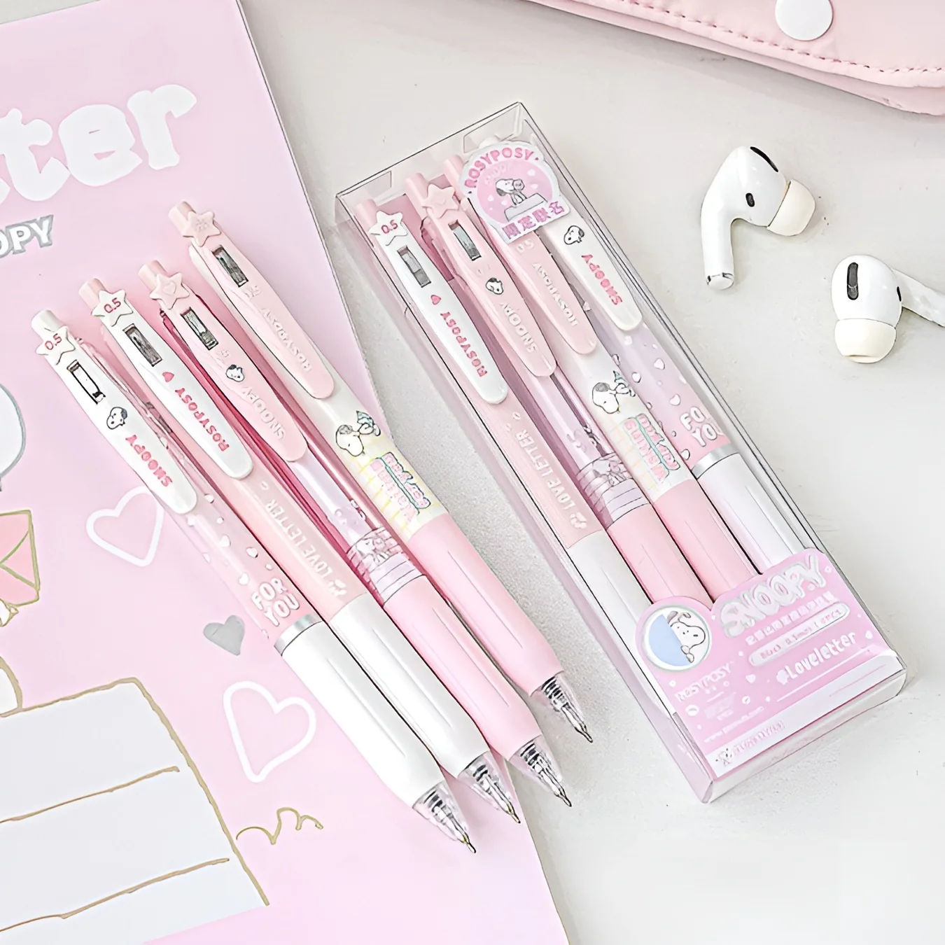 Fuzzy Snoopy Dreamy Gel Pen Set of 4