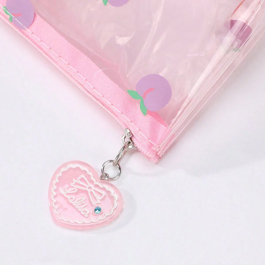 Pink Peach & Puppy Pencil Case