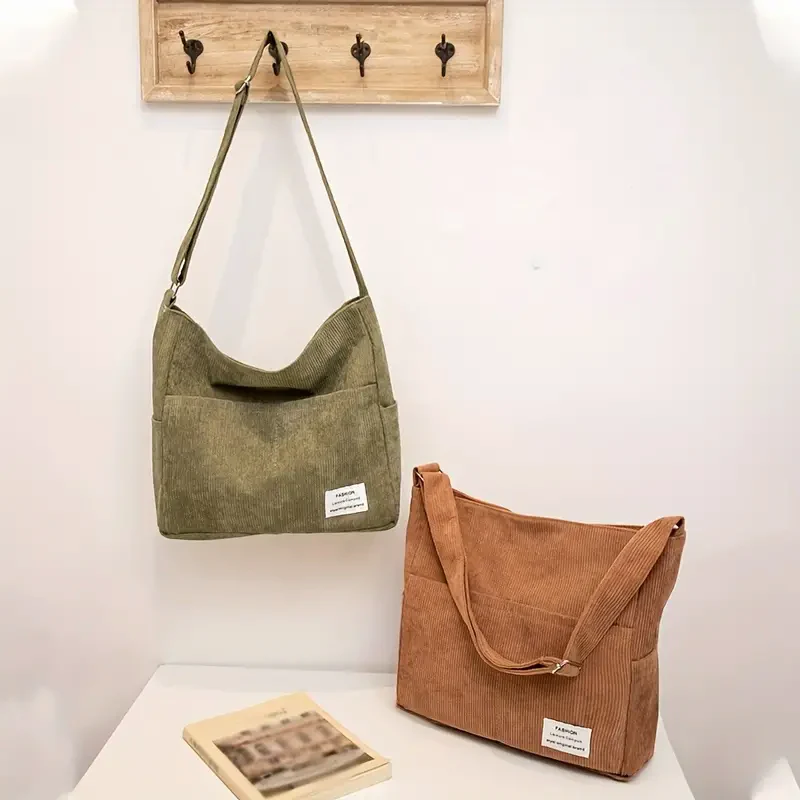 Everyday Corduroy Shoulder Tote