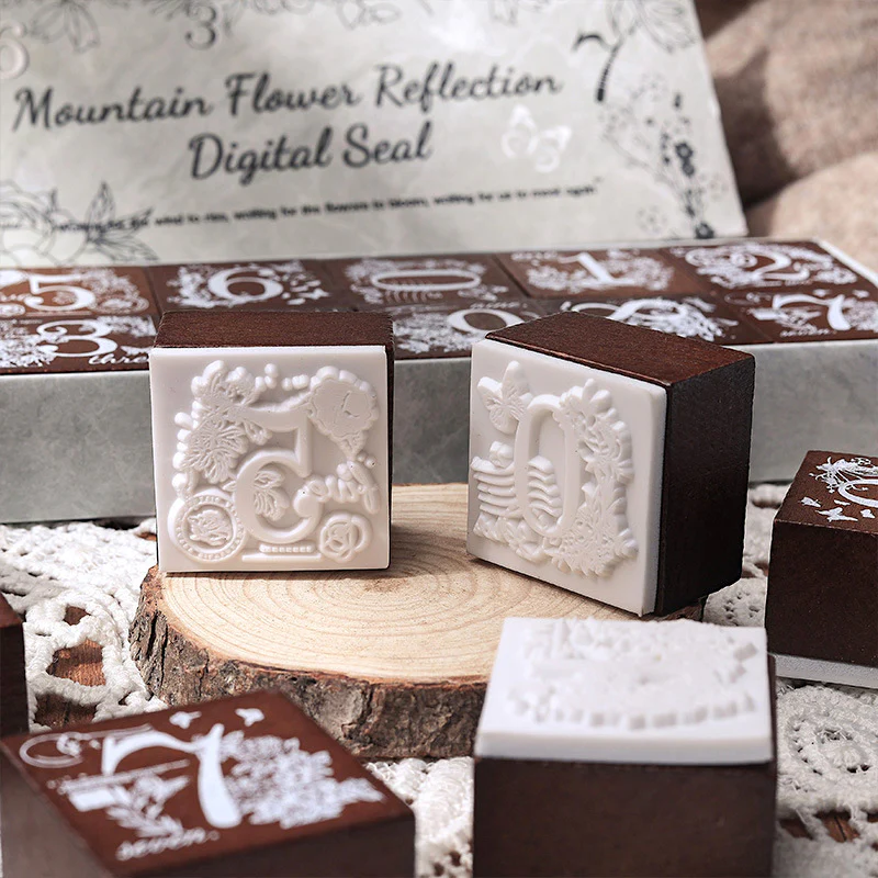 Fantasy Flowers and Numbers Stamp Set