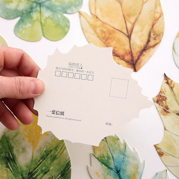 Leaf Design Greeting Cards Set of 30