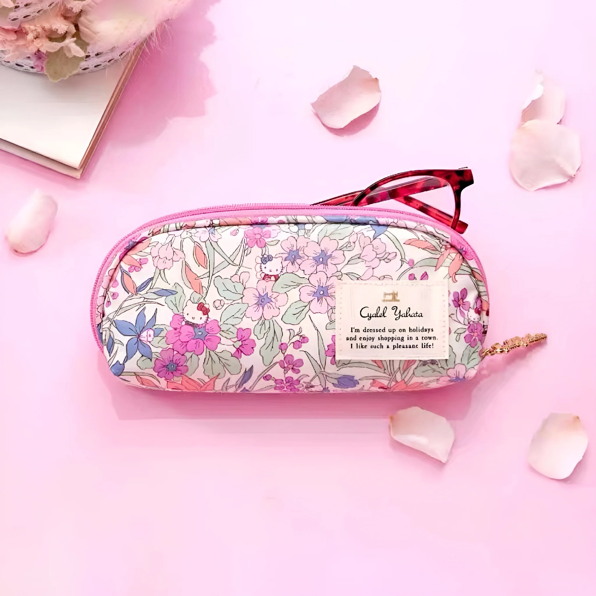Sanrio x Liberty Fabrics Kiss Lock Floral Glasses Case