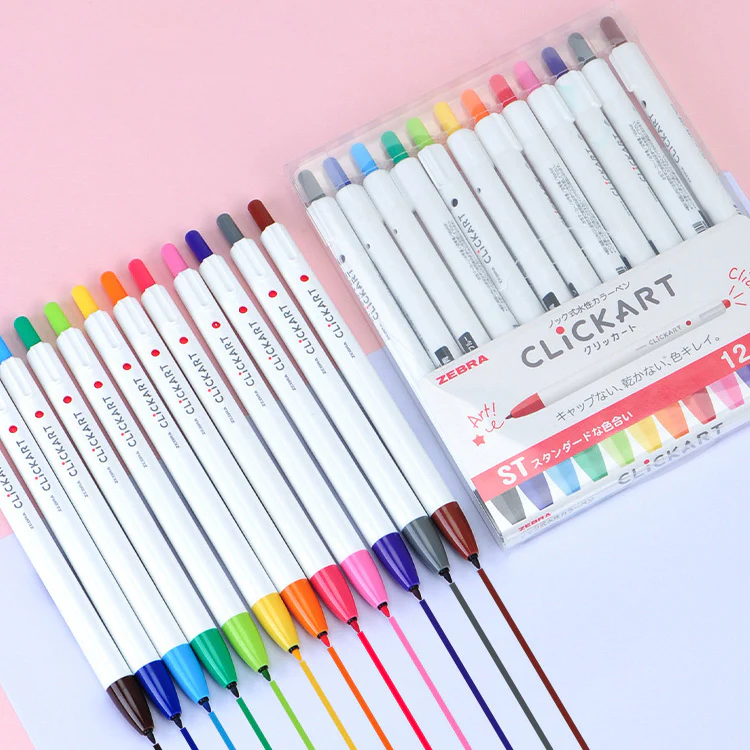 Clickart Knock Pen 12 Color Set