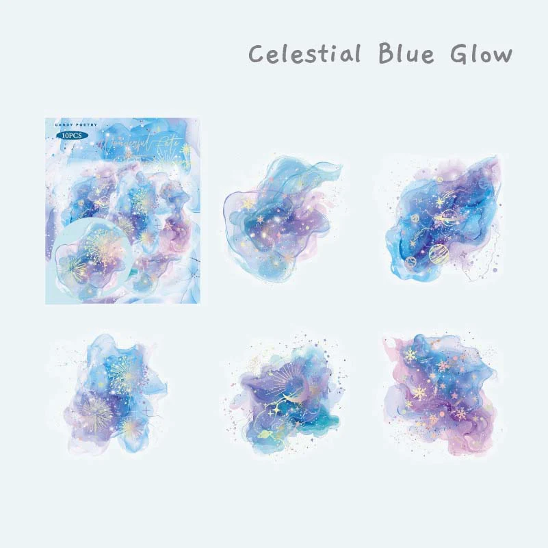 Shimmering Ink Splatter Art Stickers