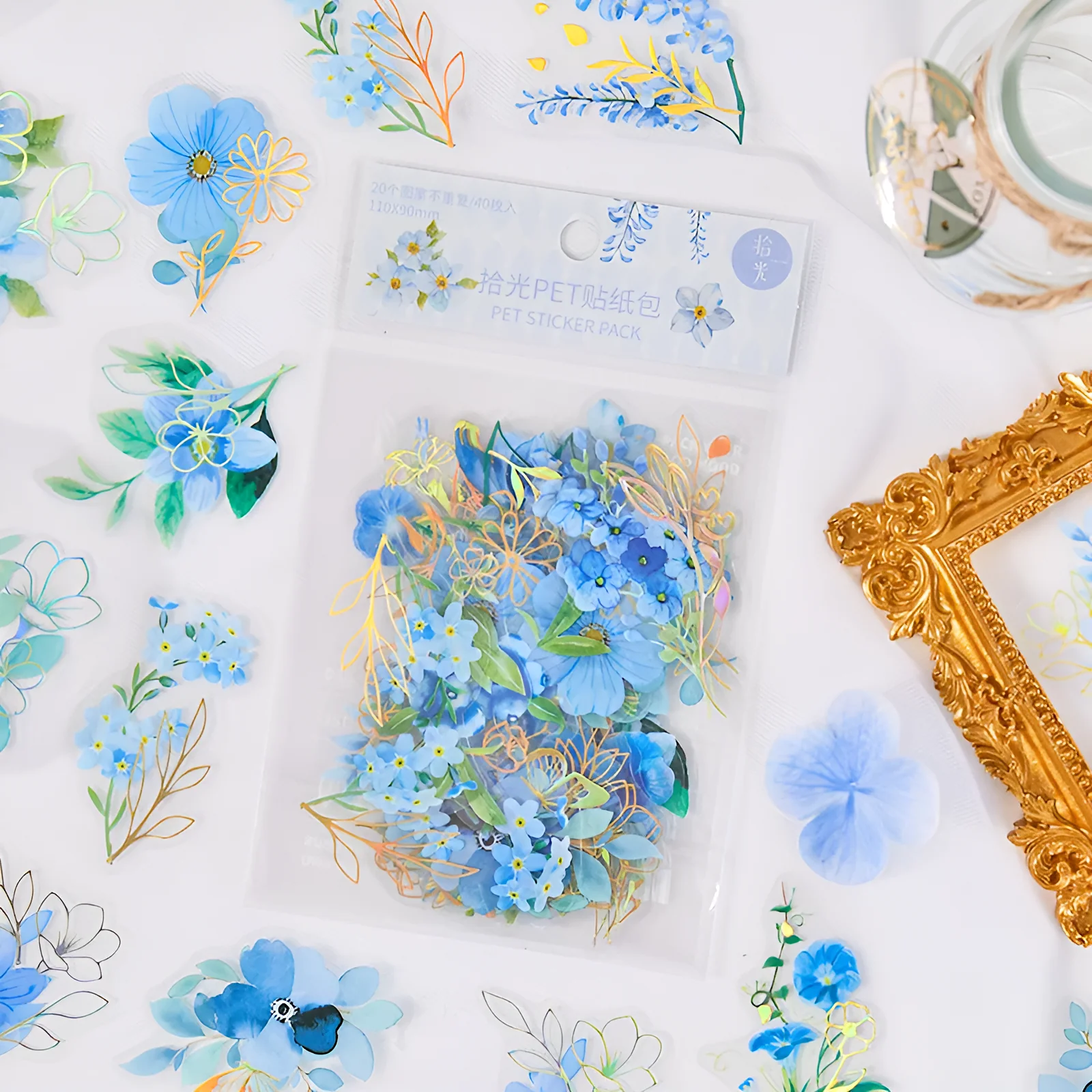 Brazing PET Flower Stickers