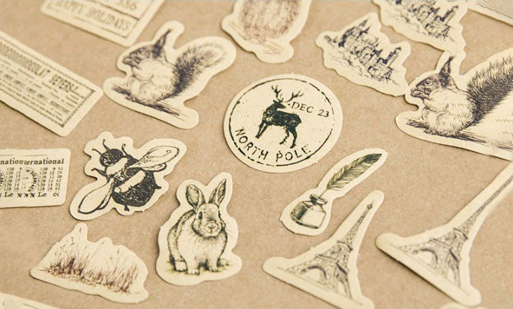 Retro Stamp Stickers