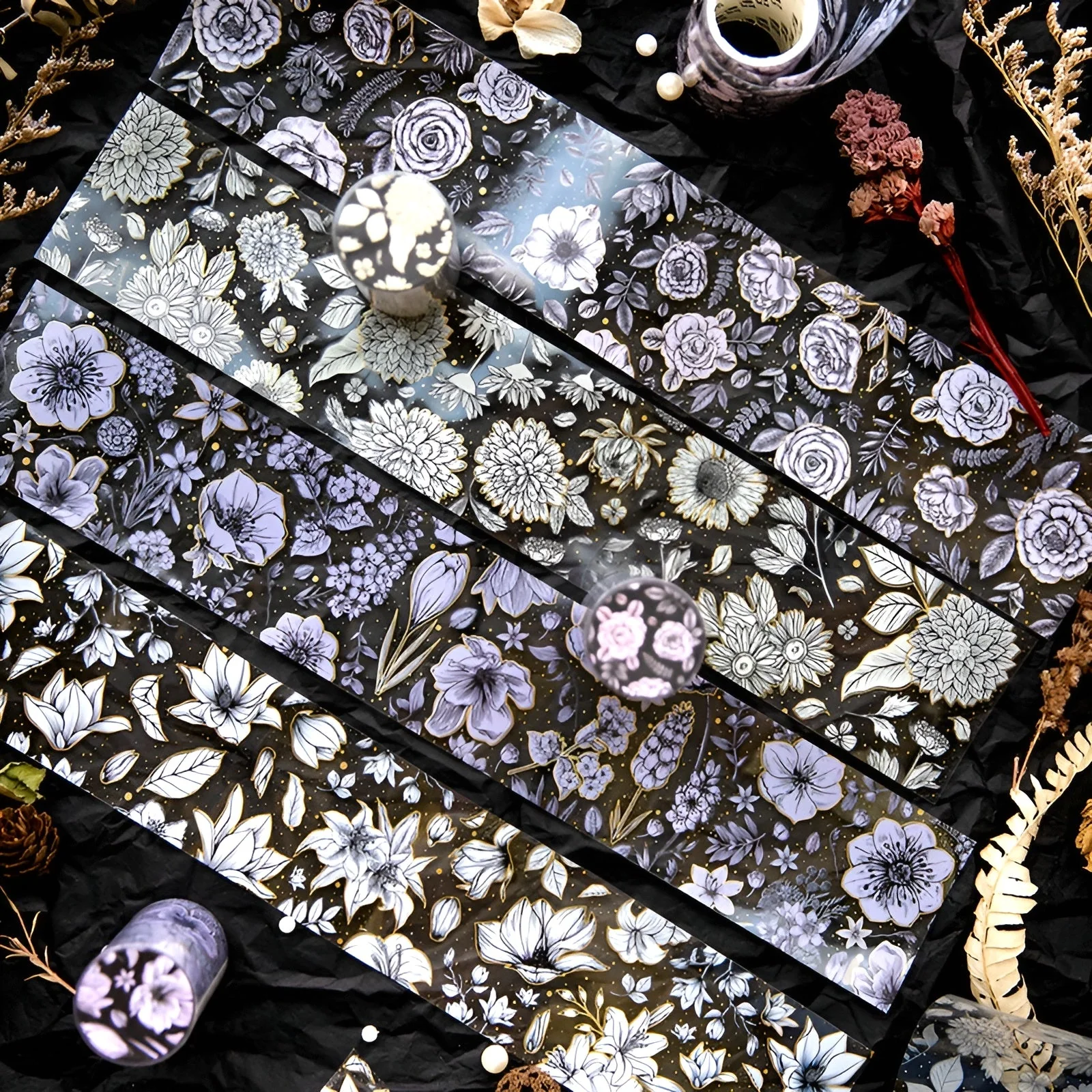 Pencilled Flowers Washi Tapes