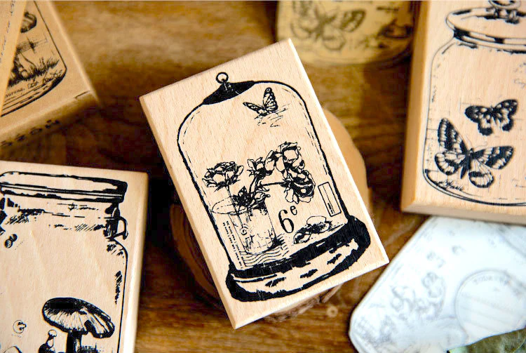 Vintage Jar Plant Stamps