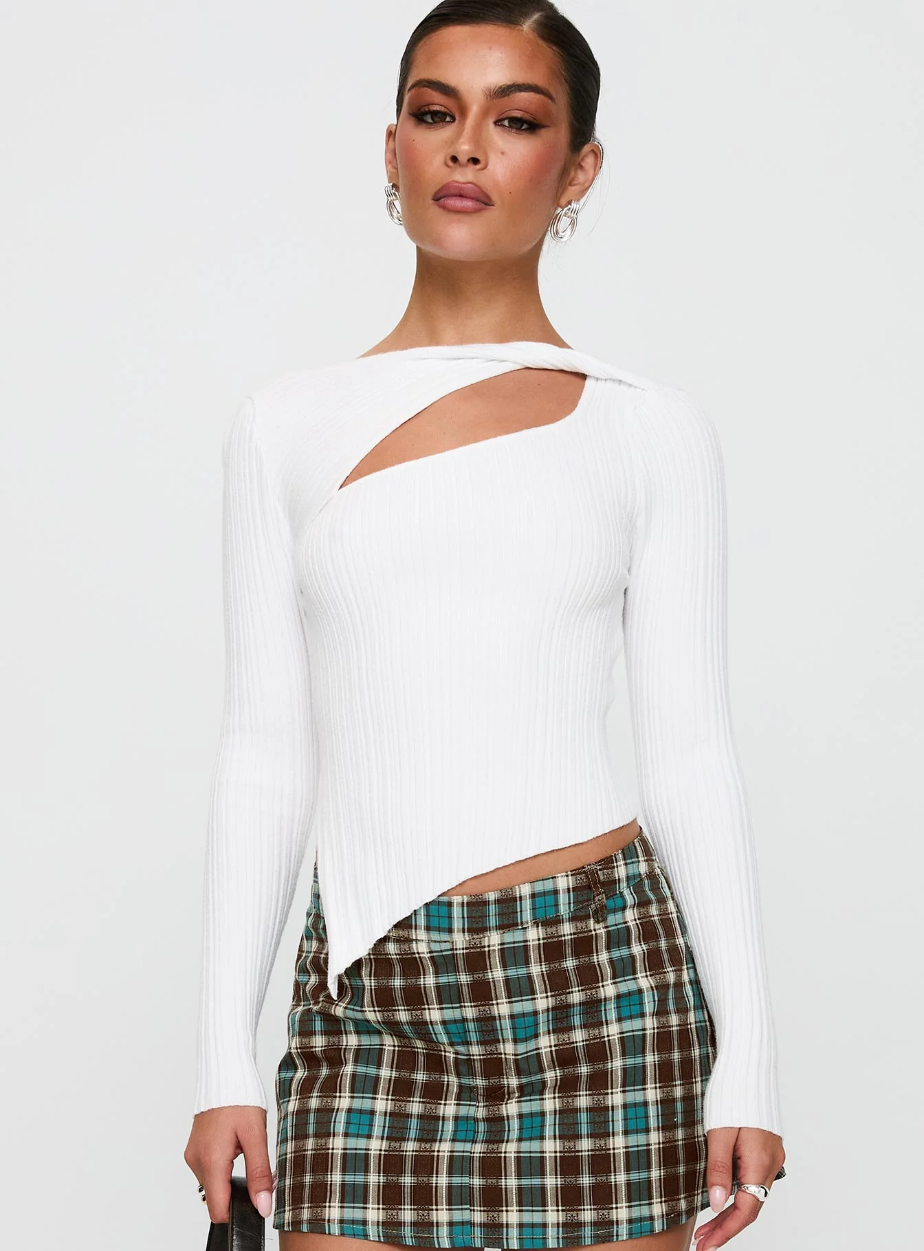 Ellara Long Sleeve Top White