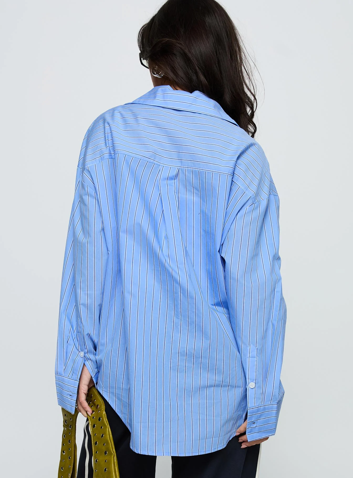Kodhi Oversized Long Sleeve Top Blue Stripe