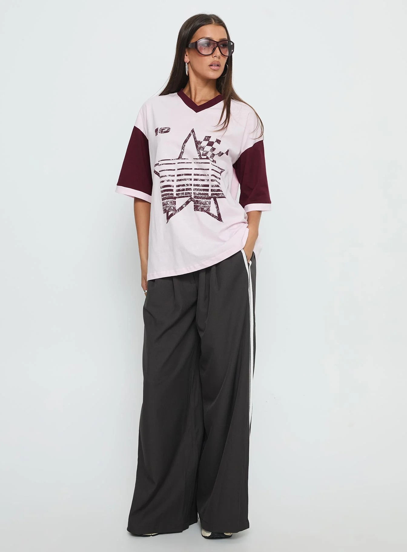 Nachell Short Sleeve Moto Top Pink