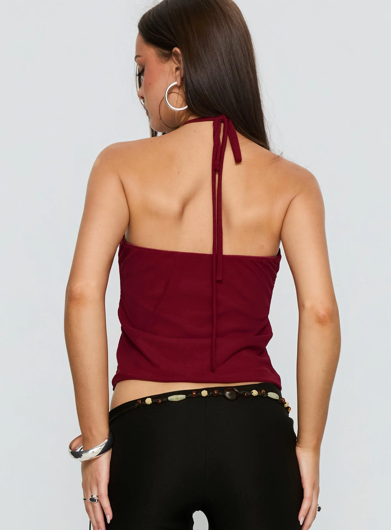 Hedlea Draped Ring Detail Top Wine