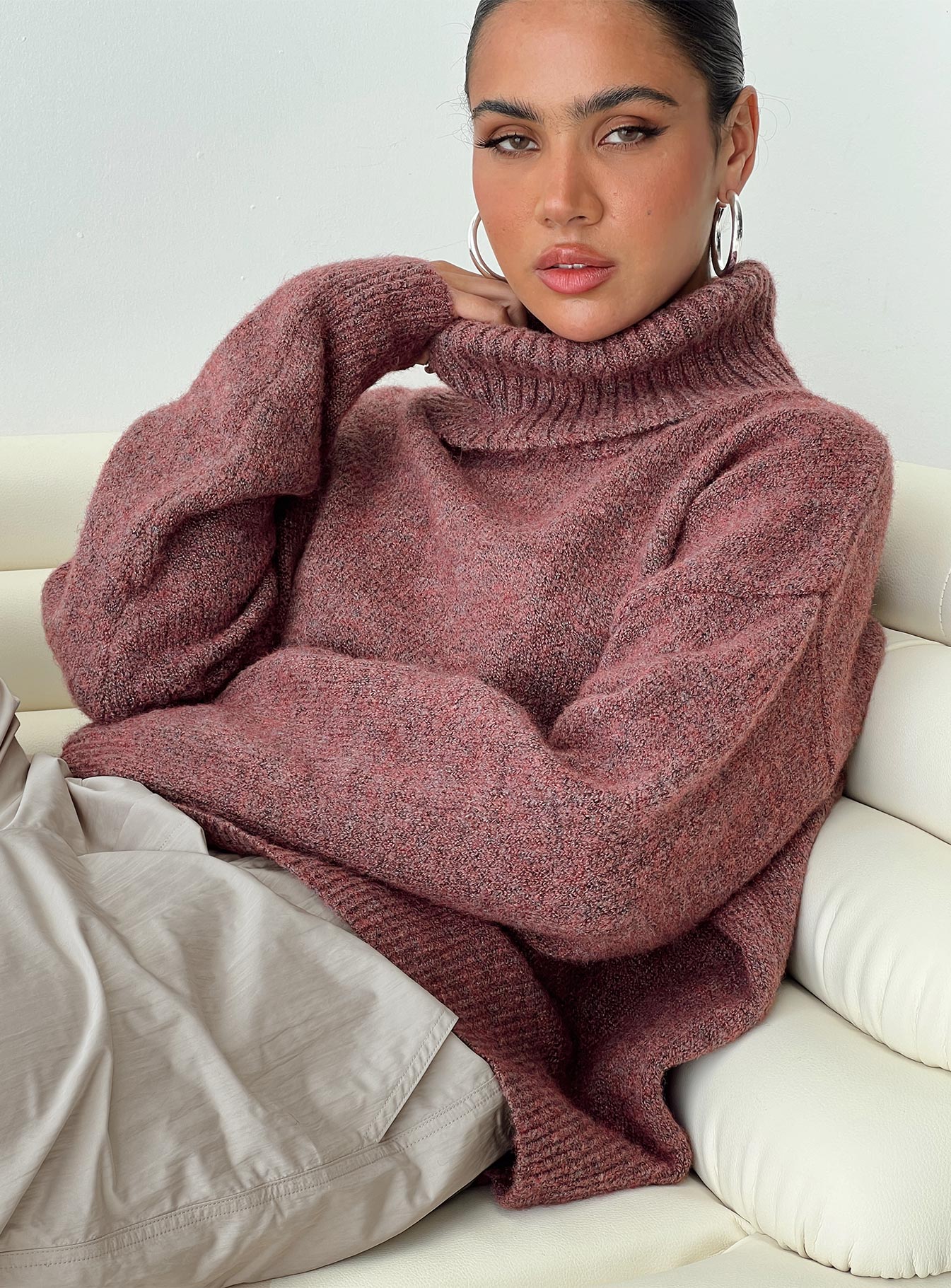 Oswin Turtleneck Sweater Burgundy