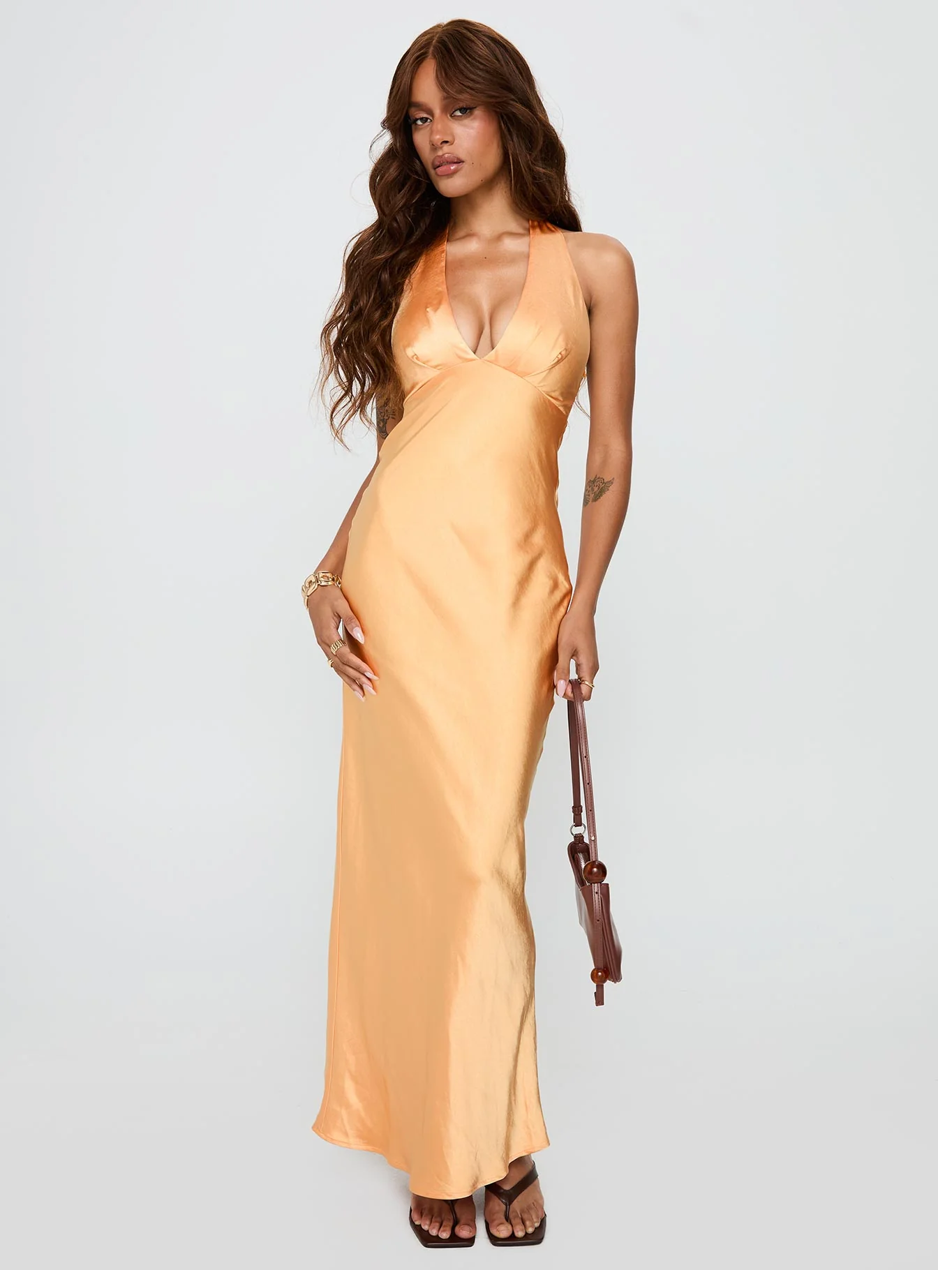 Good For You Halter Maxi Dress Orange