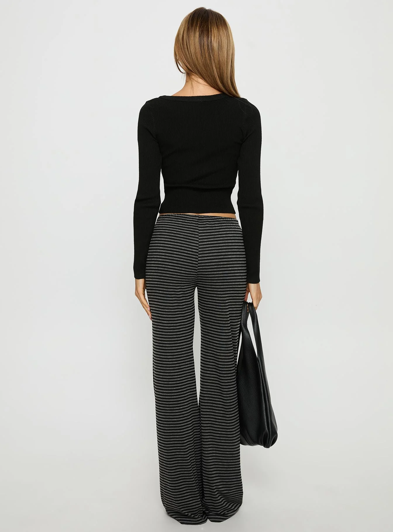 Alfreda Jersey Pants Grey / Black Stripe