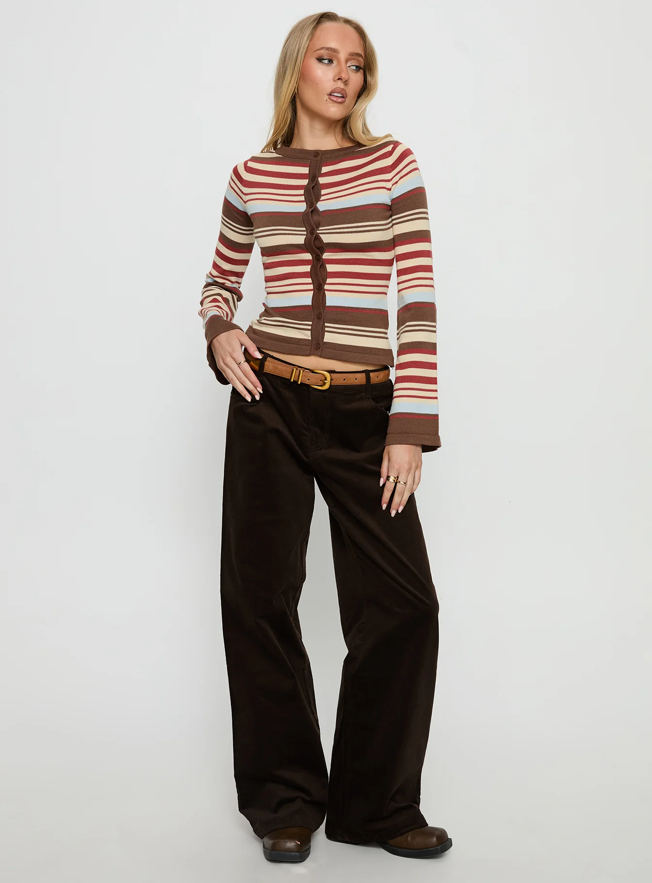 Milda Knit Cardigan Multi Stripe