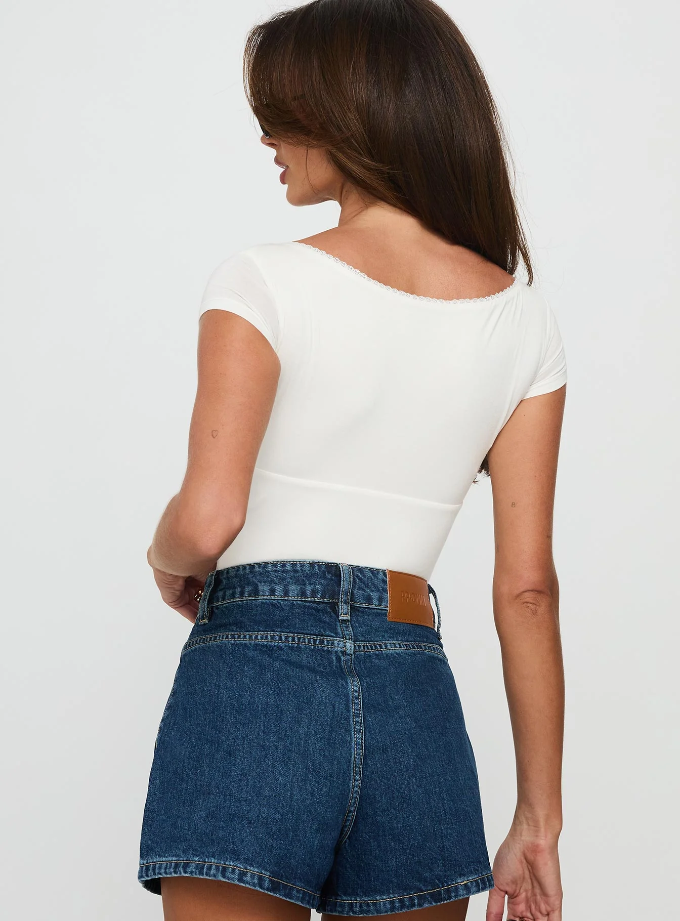 Loveydove Short Sleeve Bodysuit White