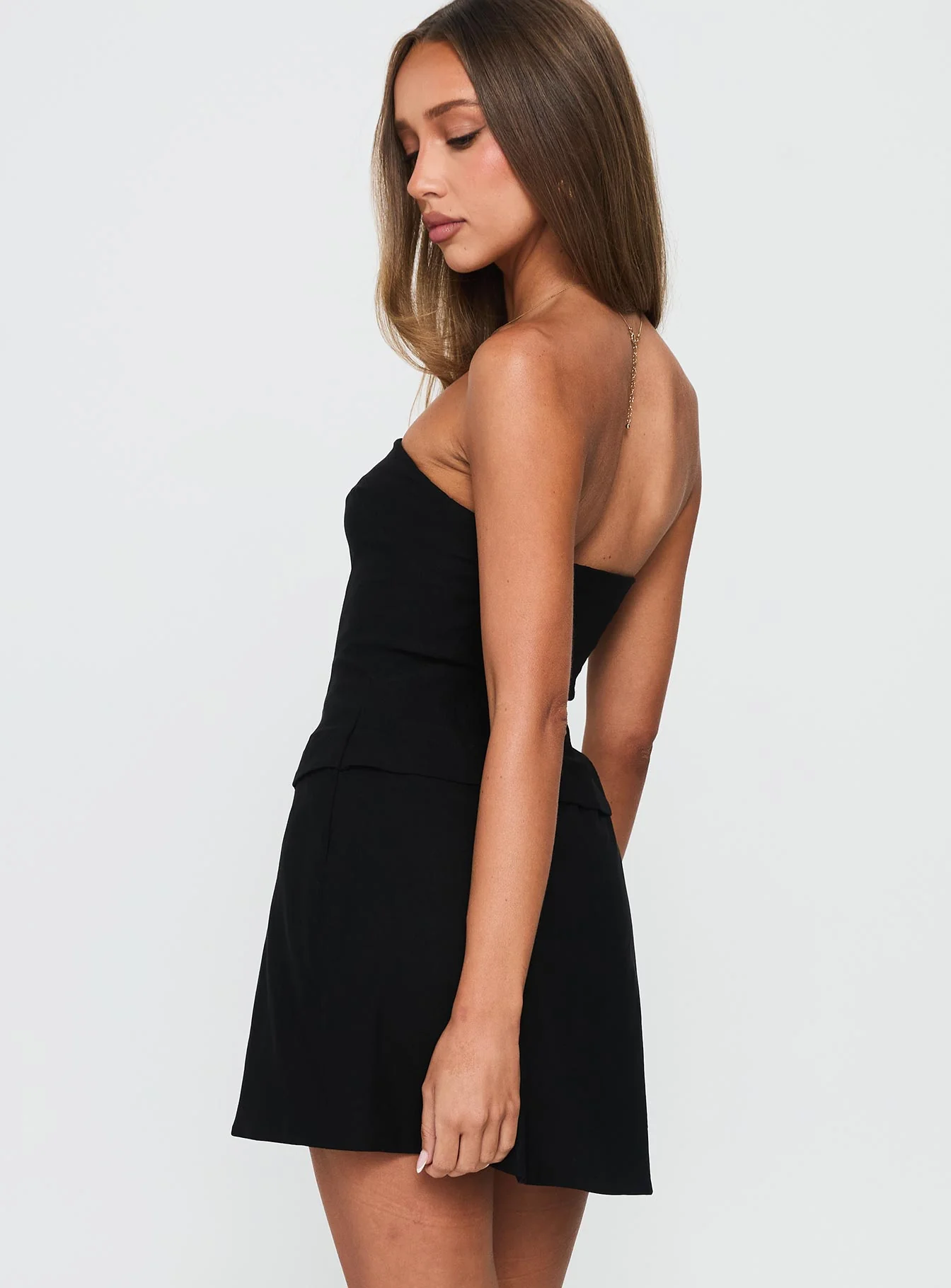 Nutmeg Strapless Mini Dress Black