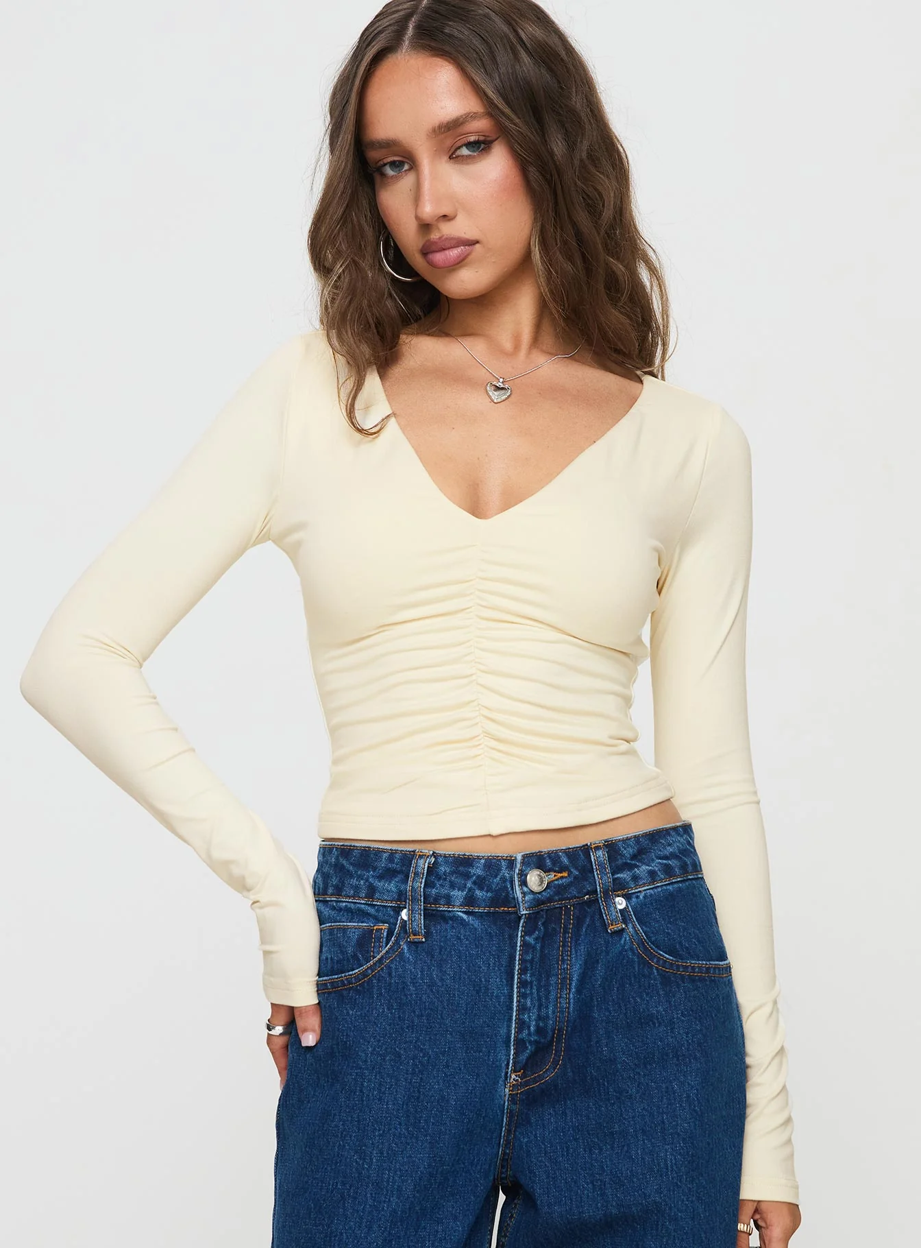 Riva Ruched Top Cream