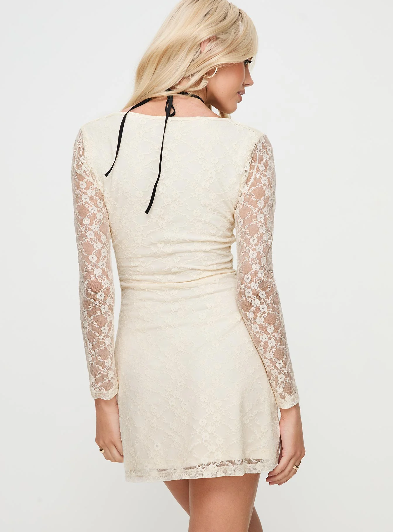 Kael Long Sleeve Mini Dress Cream