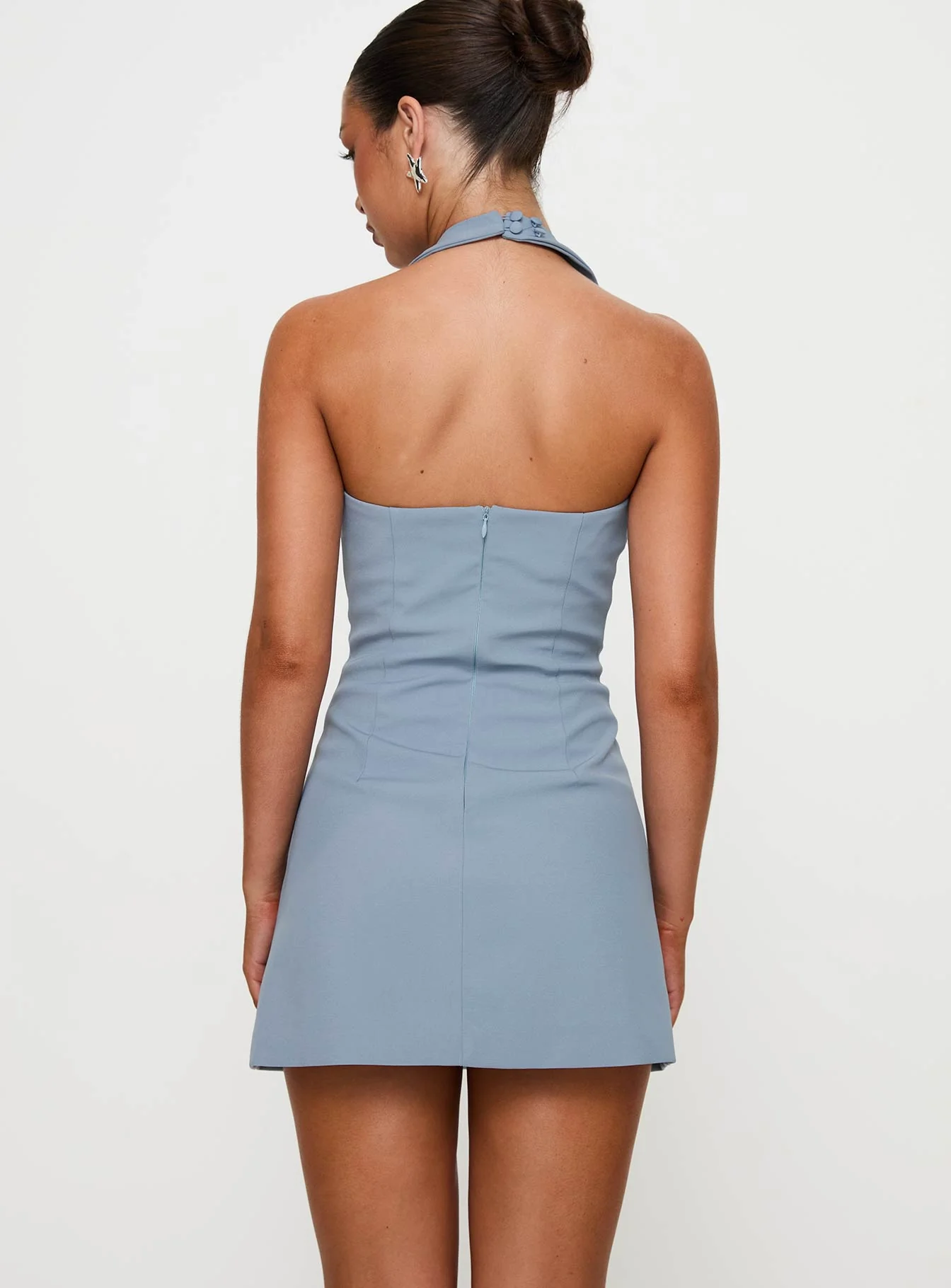 Vyxen Halter Mini Dress Blue