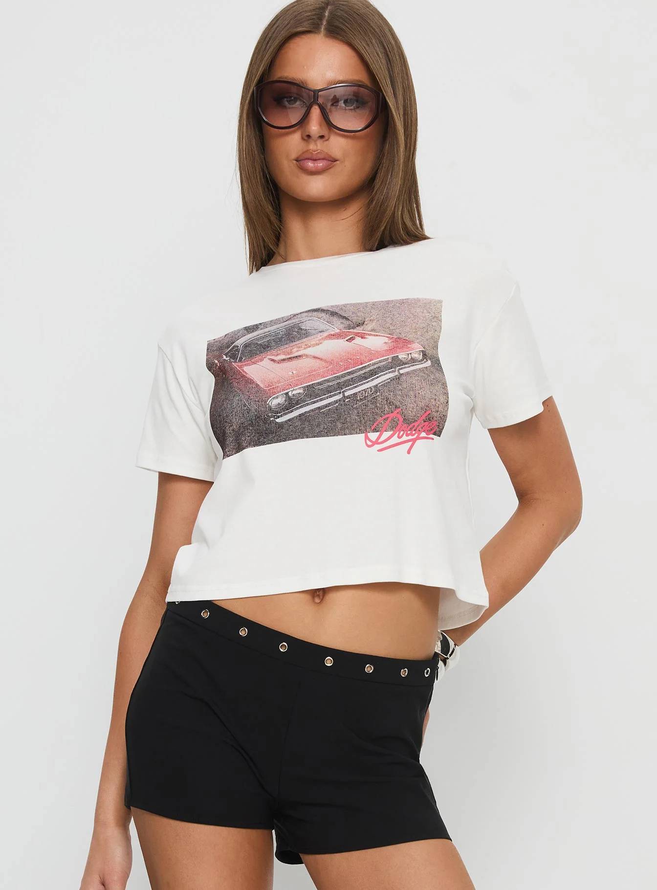 Dodge Girl Graphic Top White