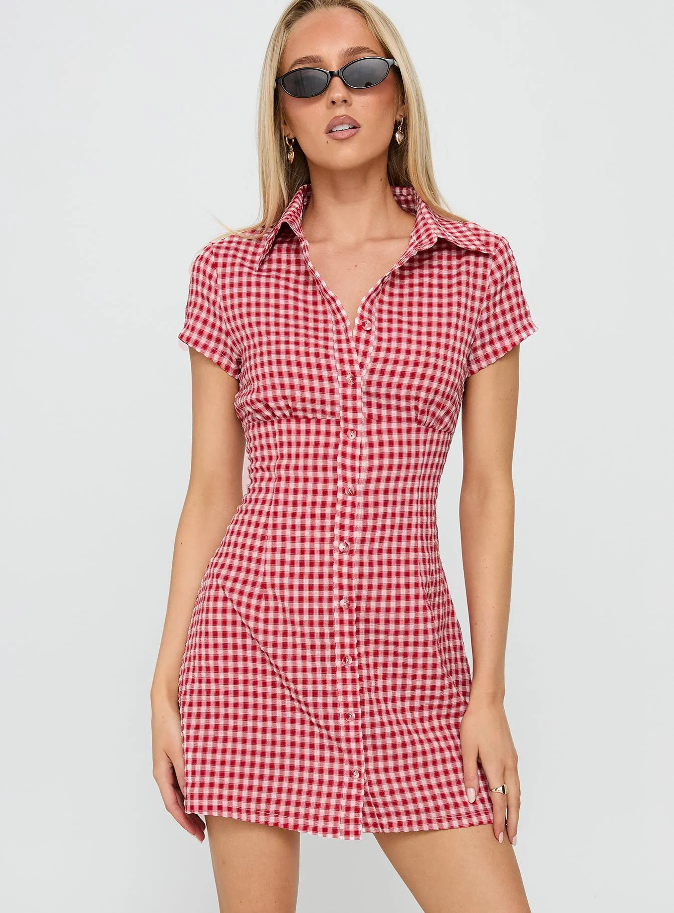 Motley Mini Dress Red Check