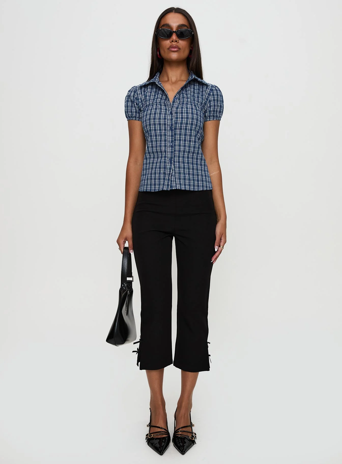 Separate Scenes Button Up Top Blue Check