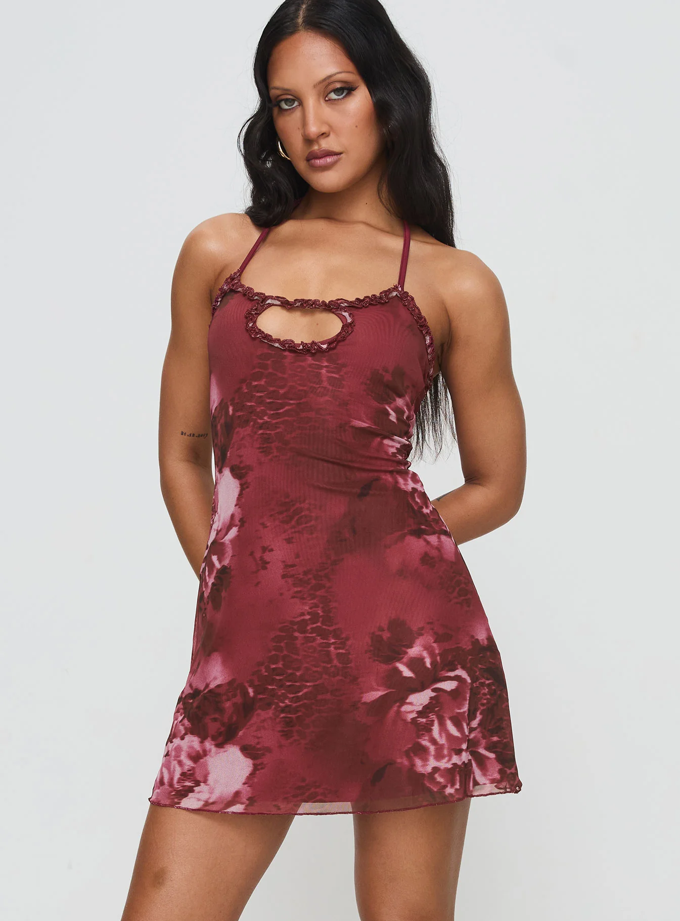 Hellita Mini Dress Red Floral
