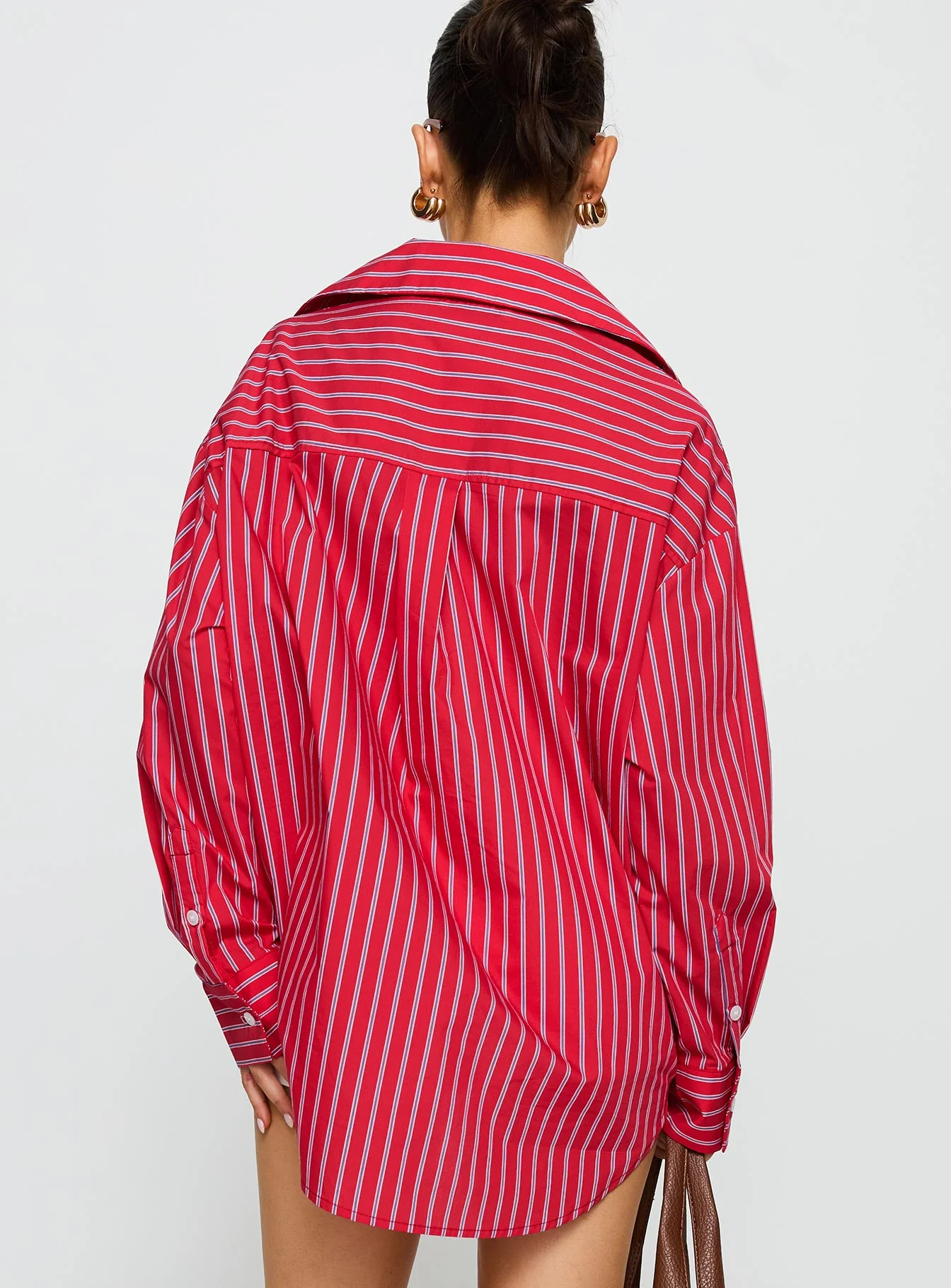 Kodhi Oversized Long Sleeve Top Red Stripe