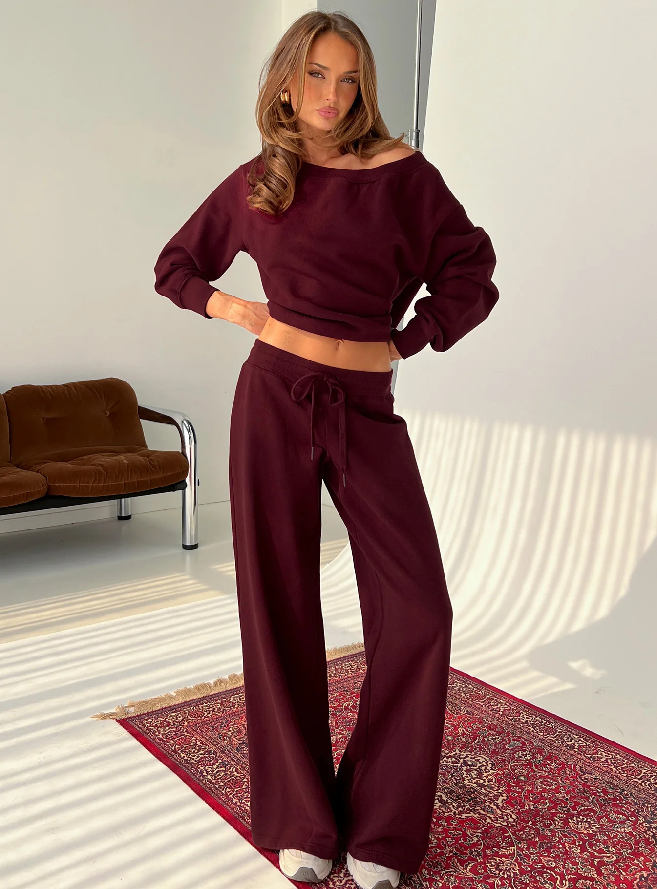 Dodie Wide Leg Pants Washed Currant